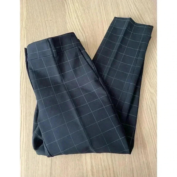 🆕 ANN TAYLOR FACTORY Black Windowpane Ankle Skinny Pants 2P🆕 - Picture 4 of 16